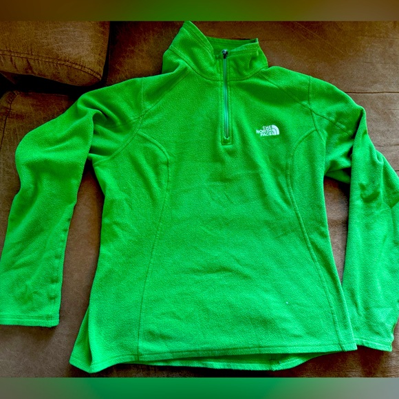 The North Face Green Fleece Quarterzip Jacket women’s Small - Picture 1 of 3